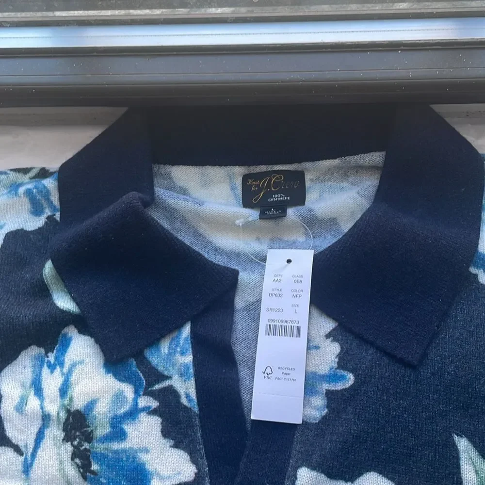 ❤️NWT Summer 100% Cashmere J. Crew Polo | L